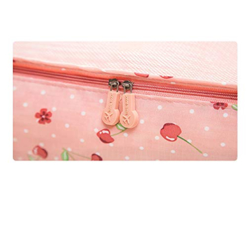 7Pcs Travel Packing Cube Set with Waterproof Shoe Bag Pink Cherry