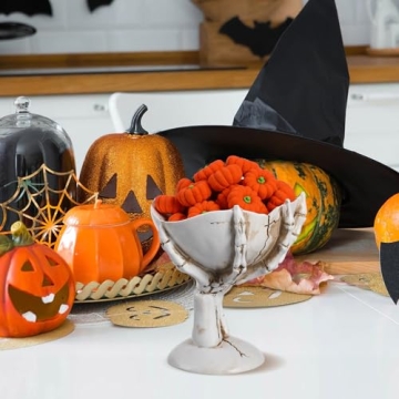 Jojofuny Skeleton Hands Halloween Candy Bowl & Snack Tray