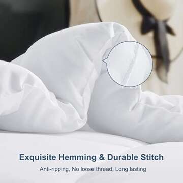 CozyLux King Size Bedding Comforter Duvet Insert - Quilted White Comforters with Corner Tabs, 1800 Series Soft Siliconized Fiberfill All Season Down Alternative Bed Comforter - Box Stitched