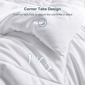 CozyLux King Size Bedding Comforter Duvet Insert - Quilted White Comforters with Corner Tabs, 1800 Series Soft Siliconized Fiberfill All Season Down Alternative Bed Comforter - Box Stitched