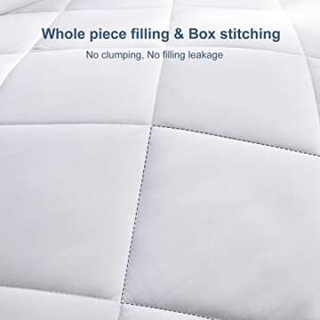 CozyLux King Size Bedding Comforter Duvet Insert - Quilted White Comforters with Corner Tabs, 1800 Series Soft Siliconized Fiberfill All Season Down Alternative Bed Comforter - Box Stitched