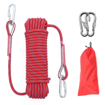 10MM Outdoor Climbing Rope – Versatile 10M/20M Static Rope with Carabiners