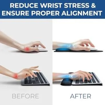 Wrist Rest with Ergonomic Mouse Pad - Memory Foam Desk Cushion for Carpal Tunnel by Everlasting Comfort