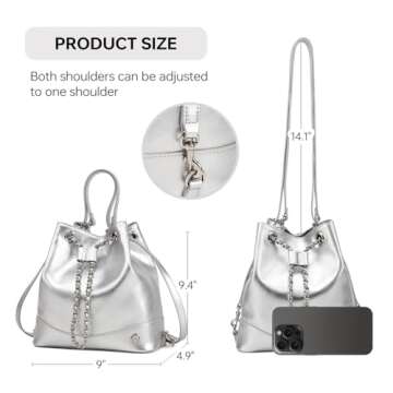 LA FESTIN Leather Purses for Women Cute Backpack Lightweight Shoulder Small Trendy Bucket Handbags w...