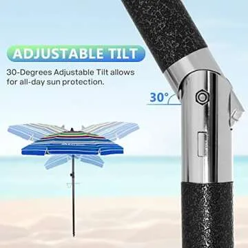 Brace Master 7.5ft Beach Umbrella with Sand Anchor