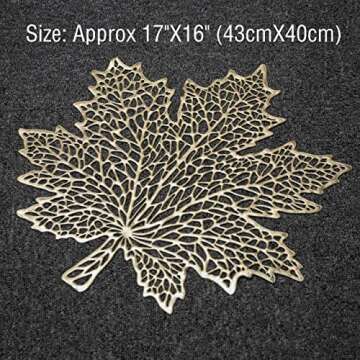 Buy Fall Gold Leaf Placemats - 12 Elegant Dining Table Mats