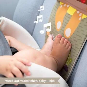 Taf Toys Play & Kick Infant Car Seat Toy for Babies, Newborn Rear-Facing Activity Center with Music, Light, Mirror & Rattling Toys, Promotes Motor Skills Development, 0-18 Months Travel Baby Toy