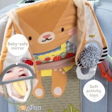 Taf Toys Play & Kick Infant Car Seat Toy for Babies, Newborn Rear-Facing Activity Center with Music, Light, Mirror & Rattling Toys, Promotes Motor Skills Development, 0-18 Months Travel Baby Toy