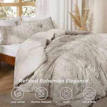 Bedsure Tufted Boho Comforter Set Full Size - Cozy Elegance