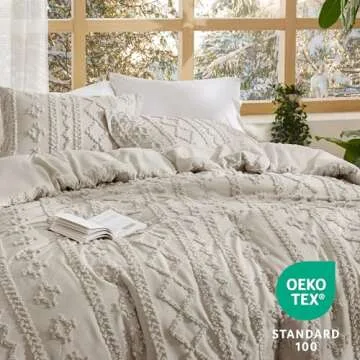 Bedsure Tufted Boho Comforter Set Full Size - Cozy Elegance