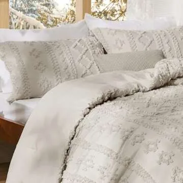 Bedsure Tufted Boho Comforter Set Full Size - Cozy Elegance