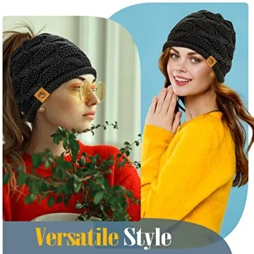Stylish Winter Knit Ponytail Beanie for Women - URECOVER