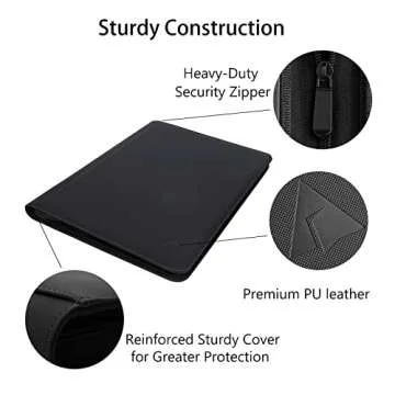 Rieton 16 Pocket 1000+ Pockets Card Binder, Large Ringless Side Loading Pockets Trading Card Album F...