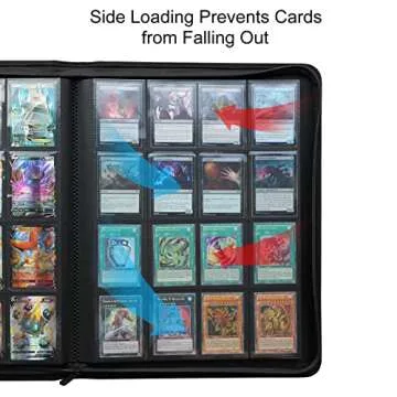Rieton 16 Pocket 1000+ Pockets Card Binder, Large Ringless Side Loading Pockets Trading Card Album Folder for TCG