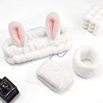 Ayesha Bunny Ear Headband for Makeup and Spa Use