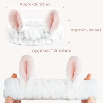 Ayesha Bunny Ear Headband for Makeup and Spa Use