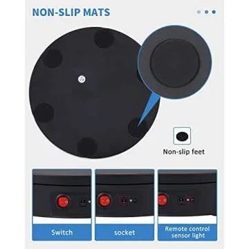 JAYEGT Motorized Rotating Display Stand, 360 Degree Electric Rotating Turntable for Photography Products Display，Live Video Show,Remote Control Angle, Speed (Black/11.8inch / 330Lbs Load/Wired)