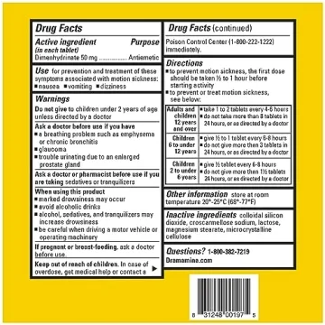 Dramamine Motion Sickness Relief 36 Count Fast-Acting