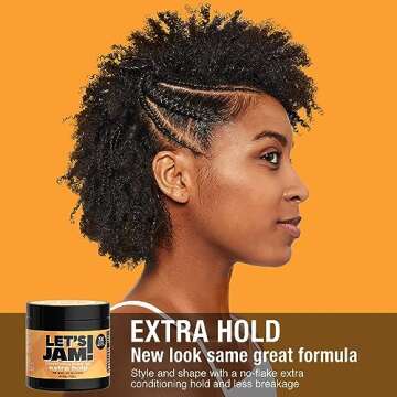 SoftSheen-Carson Let's Jam! Shining and Conditioning Hair Gel by Dark and Lovely, Extra Hold, All Hair Types, Styling Gel Great for Braiding, Twisting & Smooth Edges, Extra Hold, 4.4 oz