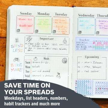 Simple Productivity Weekly Planner Stickers (Black & White) - 30 Sheets of Writable and Transparent ...