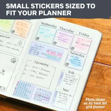 Simple Productivity Weekly Planner Stickers (Black & White) - 30 Sheets of Writable and Transparent Stickers - Mini Calendars, Habit Tracker, Days, Numbers - Supplies for Bullet Dotted Journals