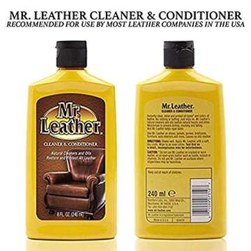 MR. LEATHER Leather Cleaner & Conditioner for Automotive, Upholstery, Leather Luggage and Bags (Liqu...