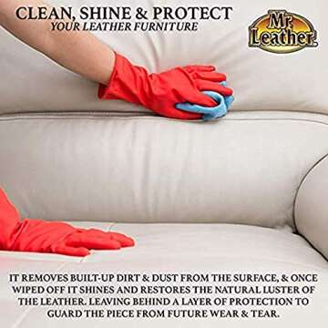 MR. LEATHER Leather Cleaner & Conditioner for Automotive, Upholstery, Leather Luggage and Bags (Liquid Pack of 2)
