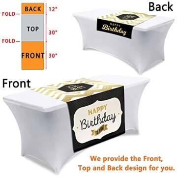 Custom Table Runner with Business Logo Text Up to 36"x72" Personalized Logo Table Runner for Busines...