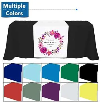 Custom Table Runner with Business Logo Text Up to 36"x72" Personalized Logo Table Runner for Business Vendors Wedding Birthday, 13"x72"