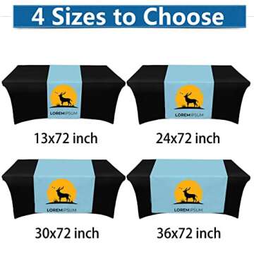 Custom Table Runner with Business Logo Text Up to 36"x72" Personalized Logo Table Runner for Business Vendors Wedding Birthday, 13"x72"