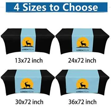 Custom Table Runner with Business Logo Text Up to 36"x72" Personalized Logo Table Runner for Business Vendors Wedding Birthday, 13"x72"