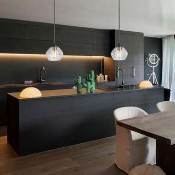 Globe Electric Harrow Pendant - Matte Black & Gold Accent