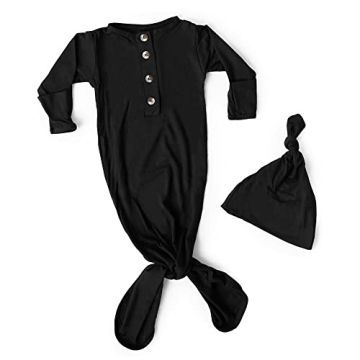 Stroller Society Soft Knotted Gown for Newborns with Hat - Perfect Coming Home Outfit