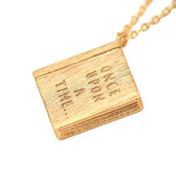 chelseachicNYC Handmade Once Upon A Time Book Necklace Matte Gold
