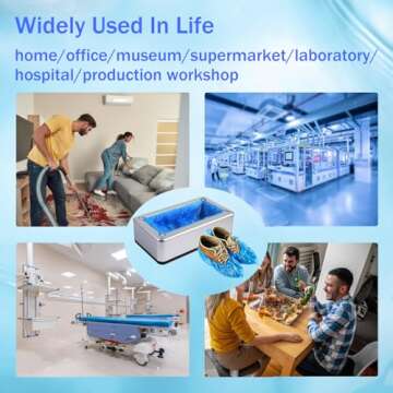 Automatic Shoe Cover Dispenser Machine, Shoe Cover Machine Containing 200 Packs(100pair) of Disposable Shoe Covers, Suitable for Shoes from 15 Women/13 Men, Shoe Cover Protect Floor for House (silver)