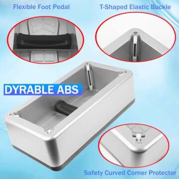 Automatic Shoe Cover Dispenser Machine, Shoe Cover Machine Containing 200 Packs(100pair) of Disposable Shoe Covers, Suitable for Shoes from 15 Women/13 Men, Shoe Cover Protect Floor for House (silver)