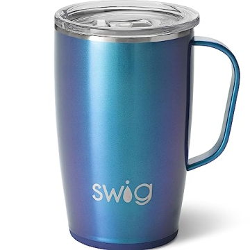 Swig Life 18oz Travel Mug | Insulated Tumbler with Handle and Lid, Cup Holder Friendly, Dishwasher S...