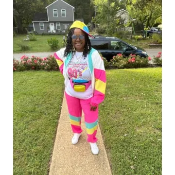 UOUA Women's 80s 90s Color Block Tracksuit Set XL