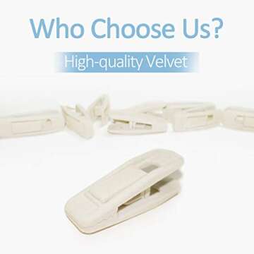 TOFIIGREM Beige Velvet Hanger Clips (60-Pack), Non-Slip Velvet Clip Work Perfectly for Ivory/Beige V...