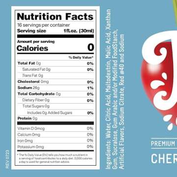 Flavored Syrup for Snow Cones, Homemade Sodas, Cocktails, Coffee, Baking and More - Time For Treats 16.9 Fluid Ounce Bottle (Cherry - SUGAR FREE)