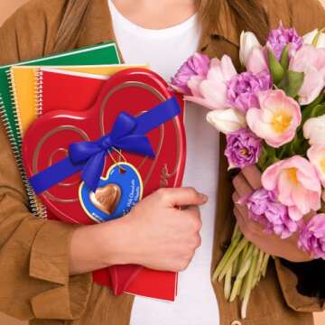 DOVE Valentine's Day Milk Chocolate Truffle Candy Heart Box Gift Tin, 5.82 oz Chocolate Heart Tin