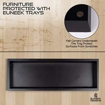 Stylish Black Wood Tray for Bathroom and Decor Organization