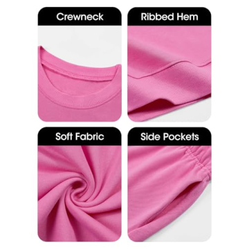 Fisoew Women’s Oversized Cropped Sweatshirt & Running Shorts Set