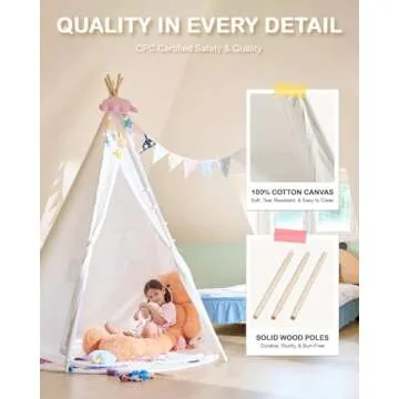 CO-Z 85" H Kids Teepee Tent - Safe & Spacious Play Arena