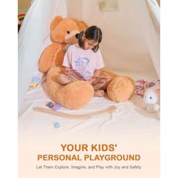 CO-Z Larger 85" H Kids Teepee Play Tent, 2.1m Large Indoor Canvas Teepee Tent for Adults, Tall Foldable Teepee Outdoor, 5 Sides Party Picnic Wedding Teepee Tent with Storage Bag