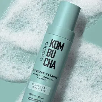 Avatara - Kombucha The Super Cleanse Face Wash, Natural Skin-Balancing Facial Cleanser, Face Cleanser with Hyaluronic Acid and Chicory Root, Skincare for Boys, Girls & Teens 4.05 fl. Oz.