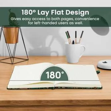 Bullet Dotted Journal Notebook for Women & Men, Hardcover Leather Journal for Writing, A5 Bullet Journaling Notebook for Work & Sketching, Perfect for Office School Home Supplies, 160 Pages, Dark Green