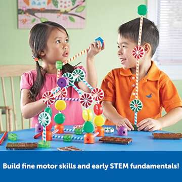 Learning Resources Candy Construction Building Set - 92 Pieces, Ages 4+,Toddler Learning Toys, Fine ...