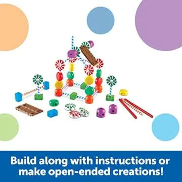 Learning Resources Candy Construction Building Set - 92 Pieces, Ages 4+,Toddler Learning Toys, Fine Motor Building Toy, Preschool Toys, STEM Toys