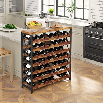 Elegant Homeiju 56-Bottle Wooden Wine Rack for Storage